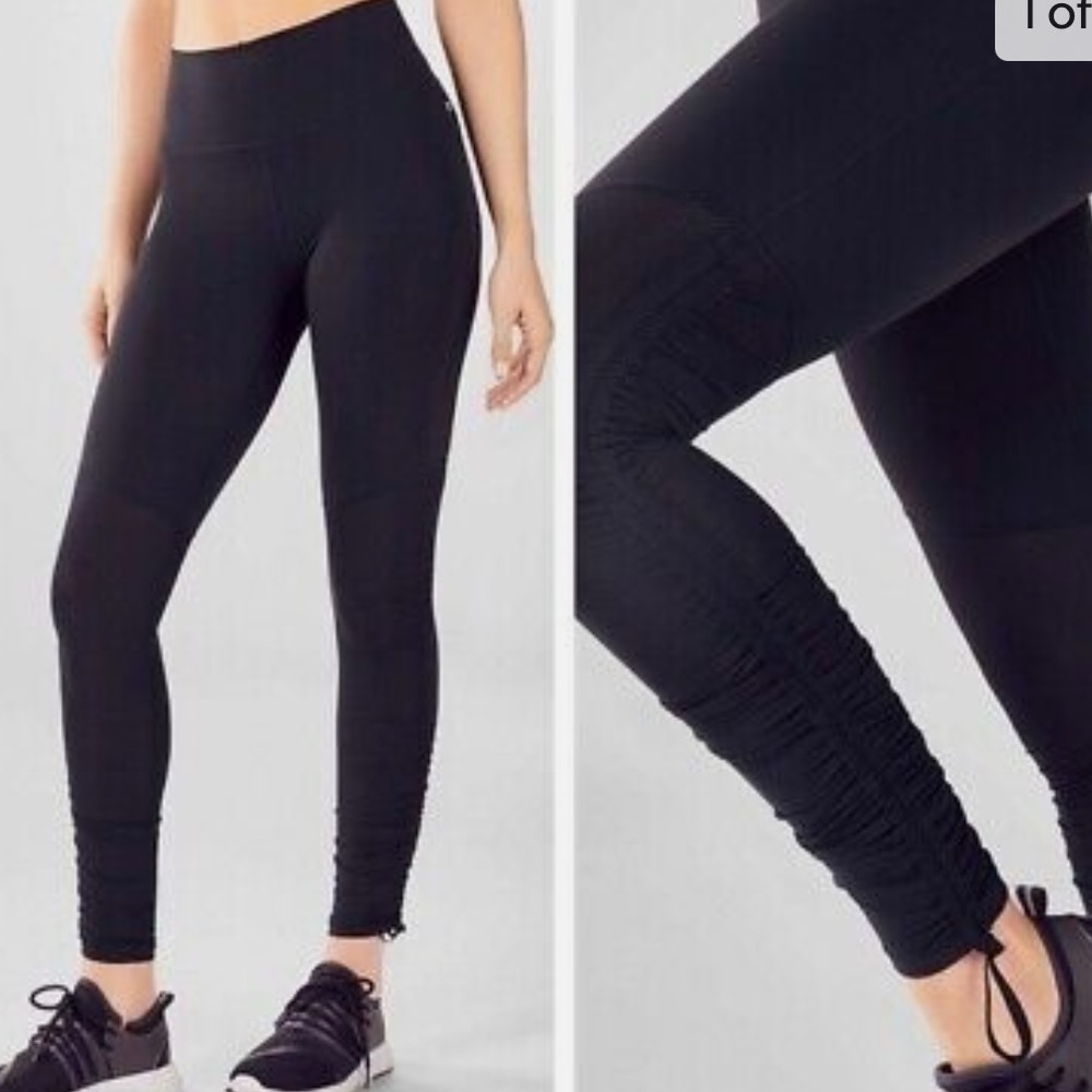 NEW FABLETICS  cashel foldover 
purelux cinched leg black active
leggings